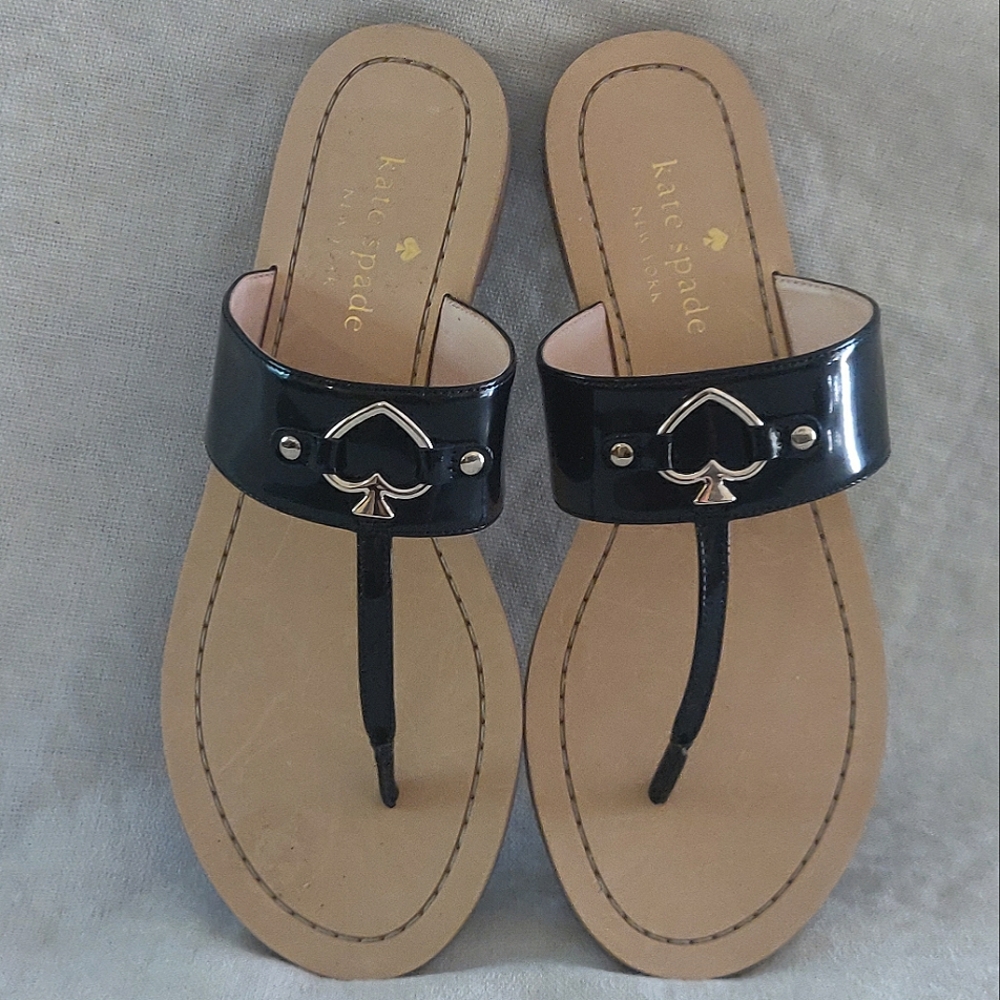 Kate Spade Cassia Thong Flat Black Sandal. Size 8.5 - Picture 3 of 9